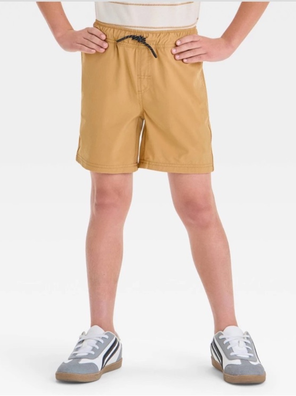 Cat & Jack Set/2 Tan XXL Husky Boys Quick Dry Above the Knee Pull-on Shorts